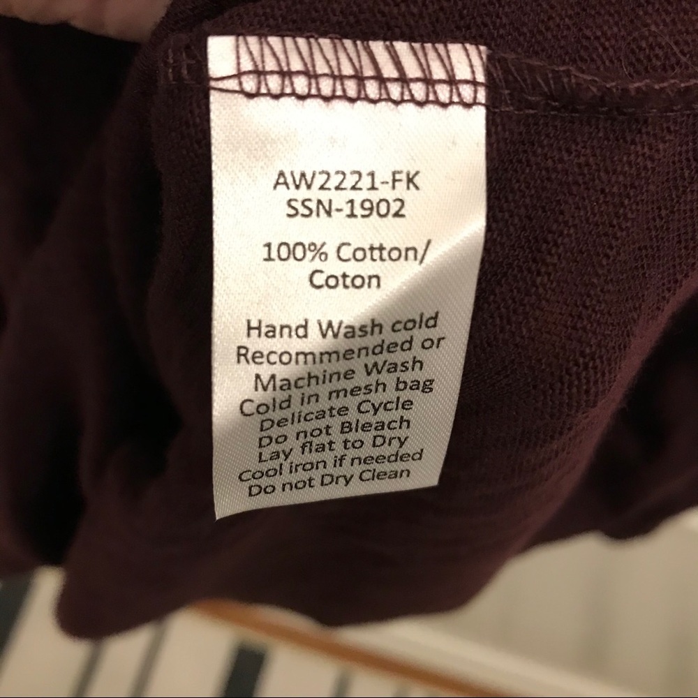 NWT ATM Cotton Shirt Dress Medium Merlot - Picture 8 of 8
